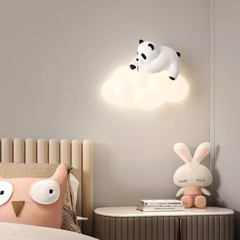 Baby Nursery Wall Lights - Cute Children's Room Panda Wall Lamps