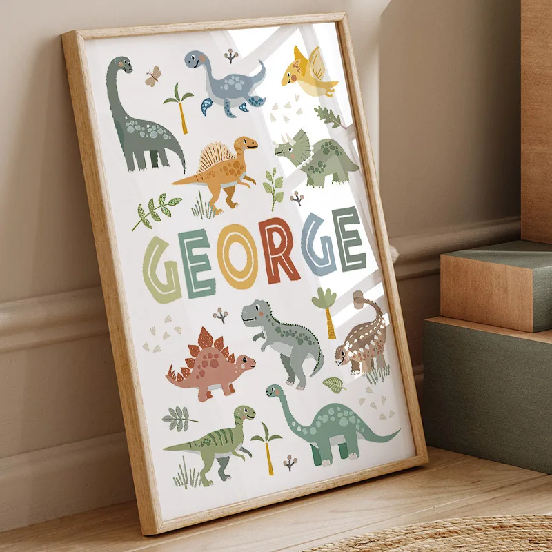 Baby Nursery Room - Cute Dinosaur T-Rex Brachiosaurus Nursery Wall