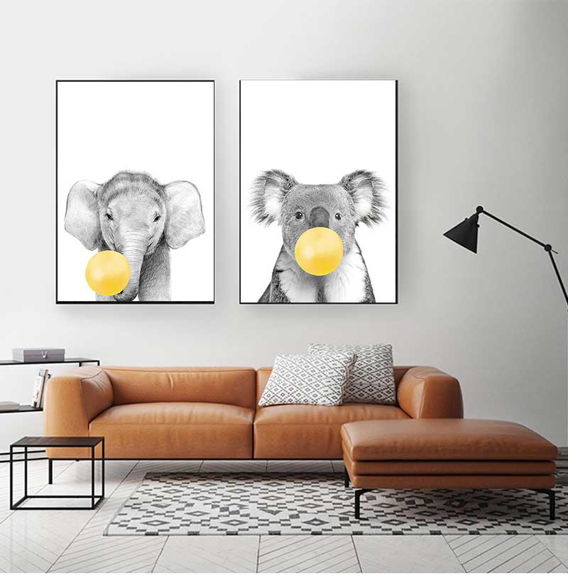 Baby Nursery Yellow Walls - 1pc frameless Baby Nursery Yellow Balloons