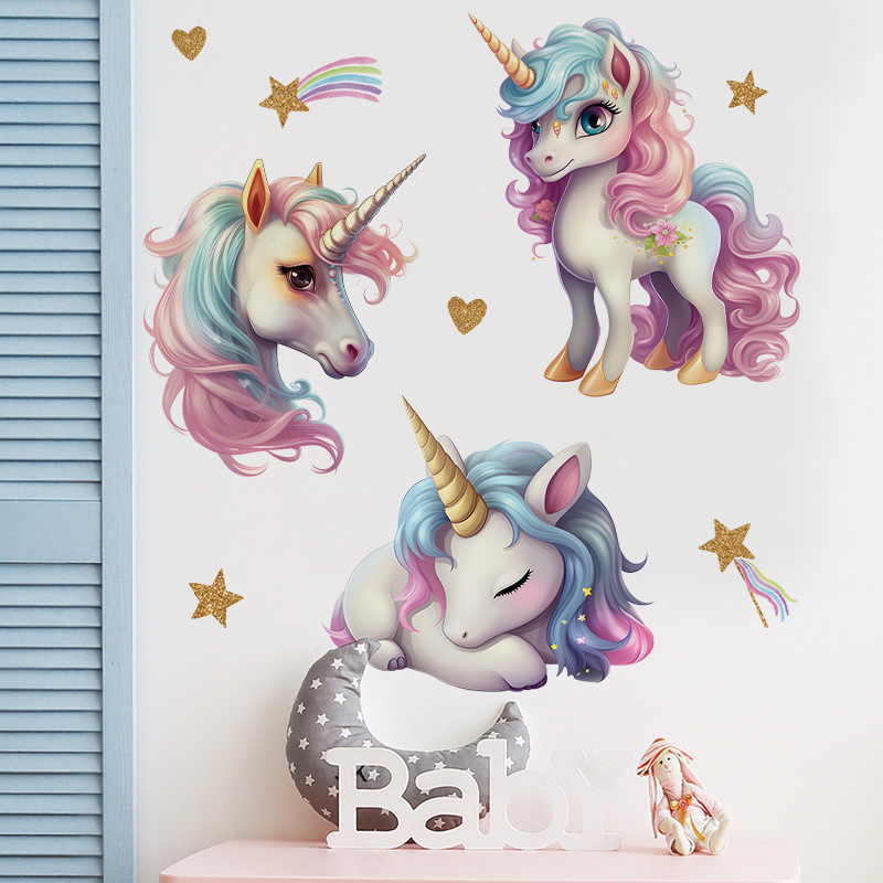 Baby Nursery Ideas Girl - Unicorn Decorative Vinyl Child Wall Stickers