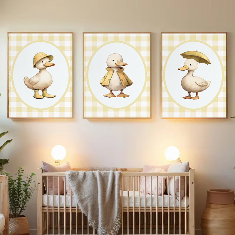 Baby Nursery Yellow Walls - Silly Nursery Little Duck Yellow Gingham