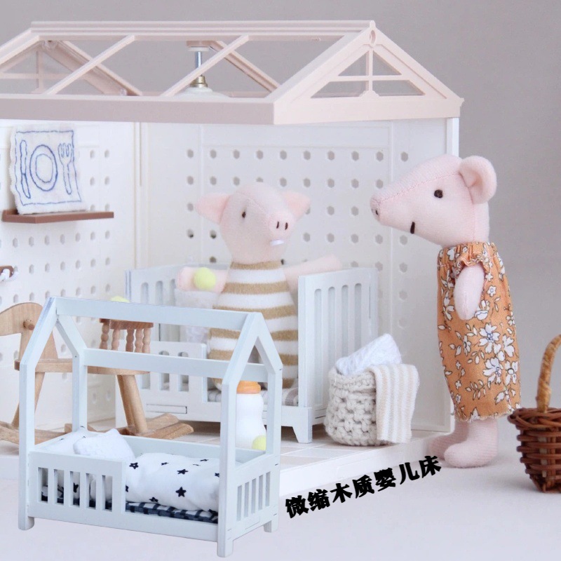1:12 Miniature Wooden Baby Cri - đánh giá và giá Baby Nursery Age