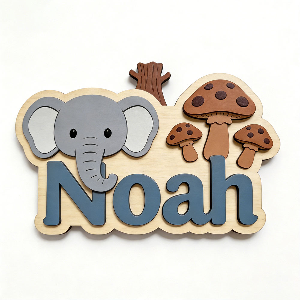 Customizable Cartoon Elephant  - đánh giá và giá Baby Nursery Forest Theme