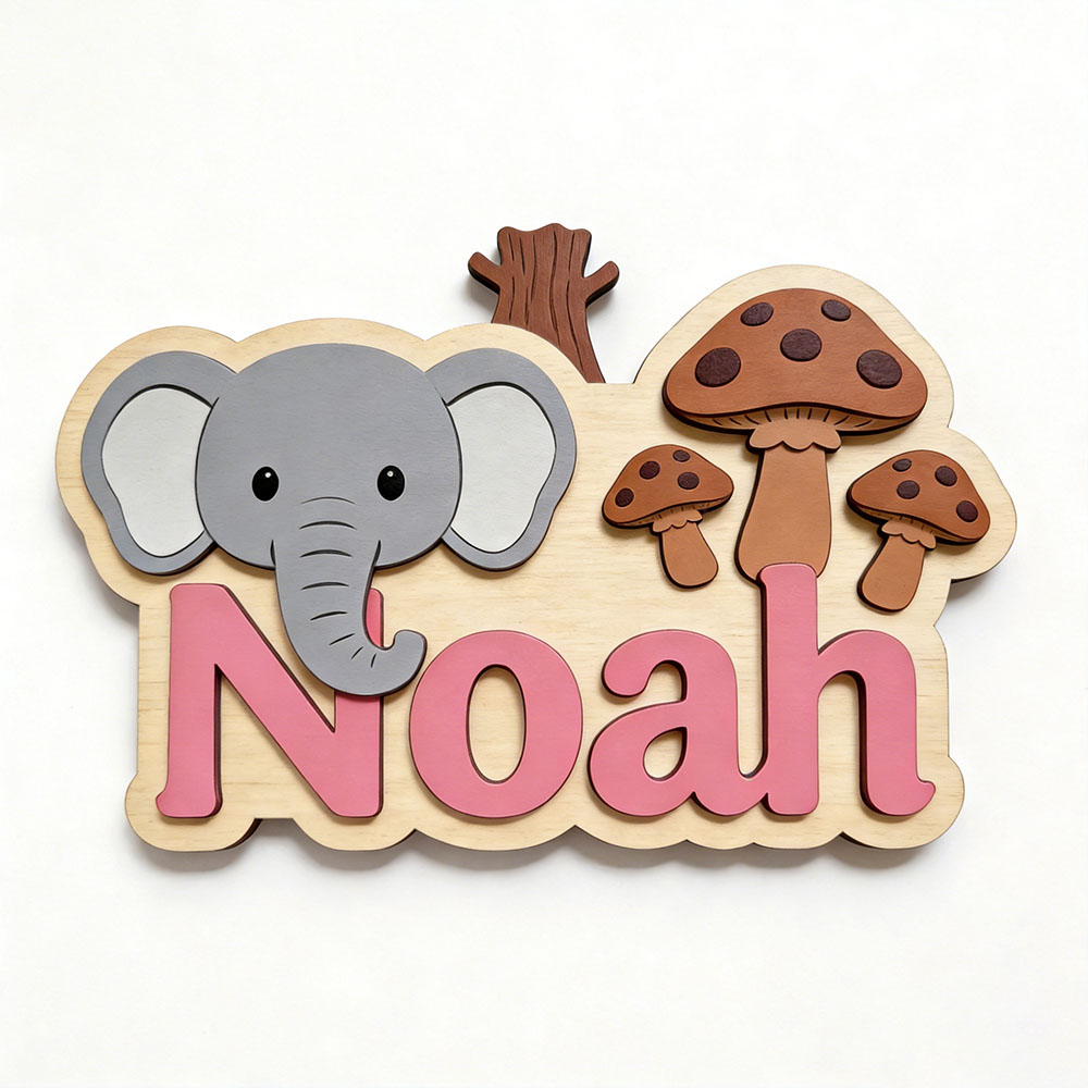 Customizable Cartoon Elephant  - đánh giá và giá Baby Nursery Forest Theme