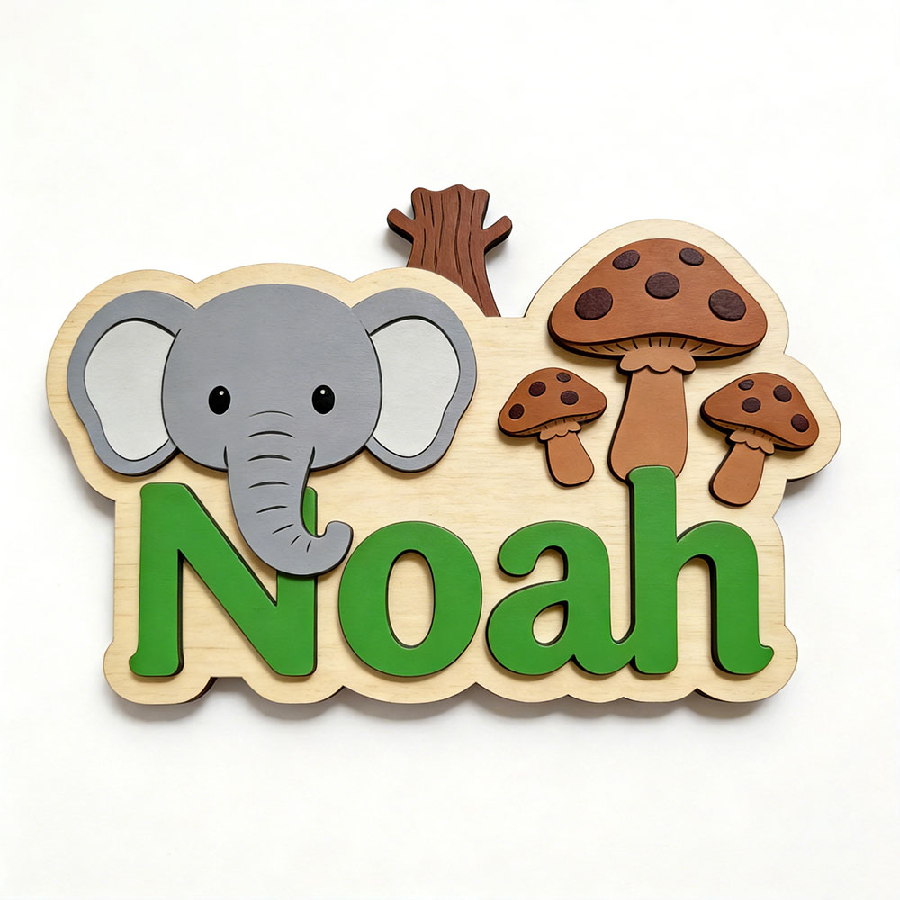 Customizable Cartoon Elephant  - đánh giá và giá Baby Nursery Forest Theme