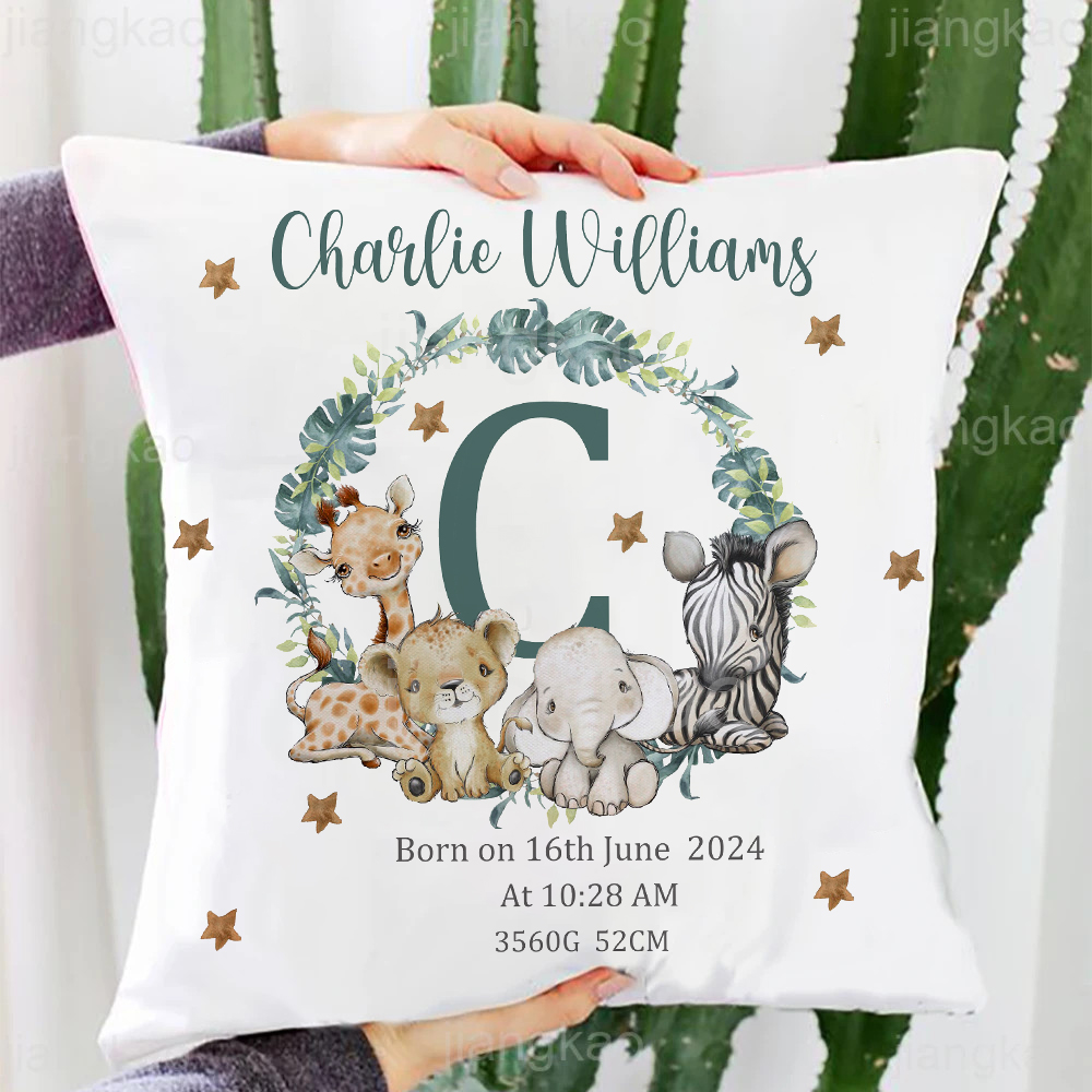 Personalized Safari Animal wit - đánh giá và giá Baby Nursery Cushion