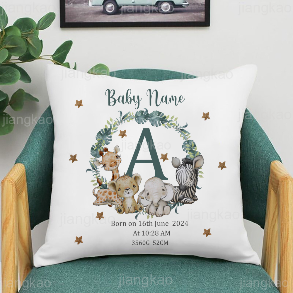 Personalized Safari Animal wit - đánh giá và giá Baby Nursery Cushion