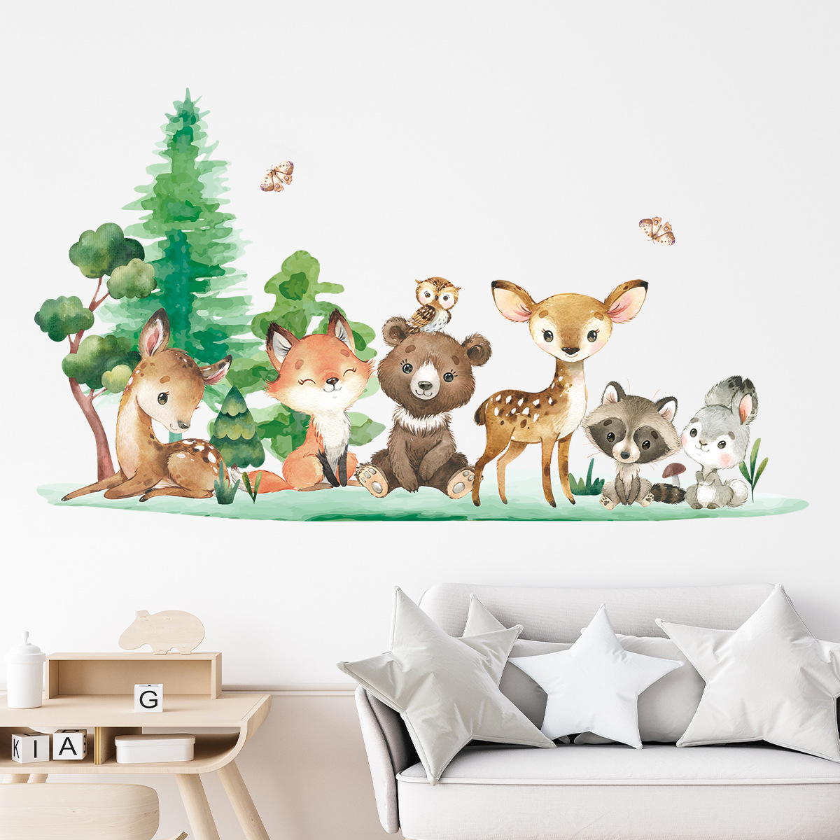 Forest Animals Theme Bear Deer - đánh giá và giá Baby Nursery Forest Theme