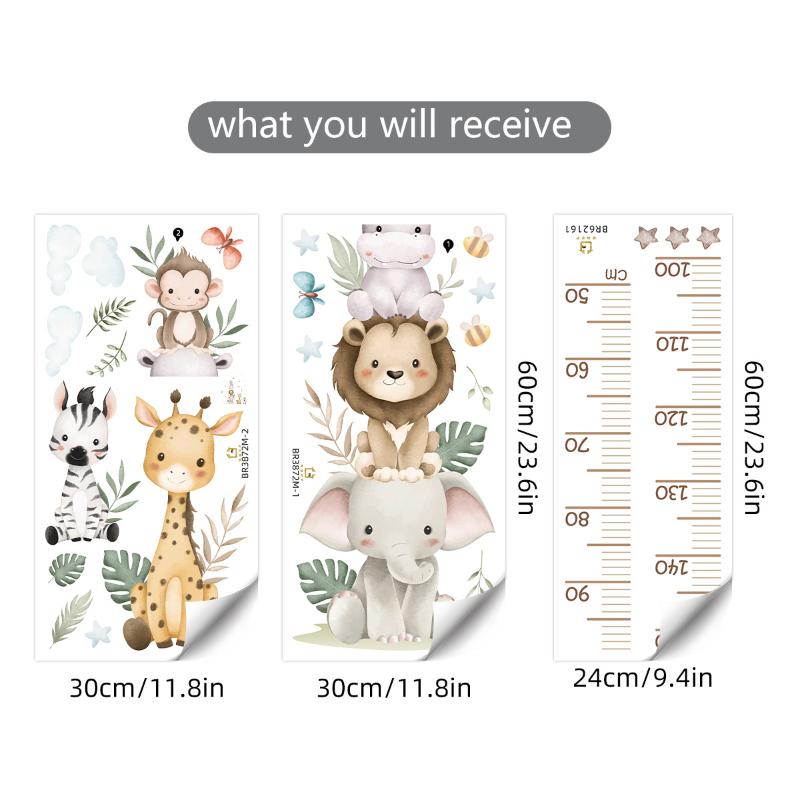 Children's Growth Chart Sticke - đánh giá và giá Baby Nursery Jungle Wallpaper