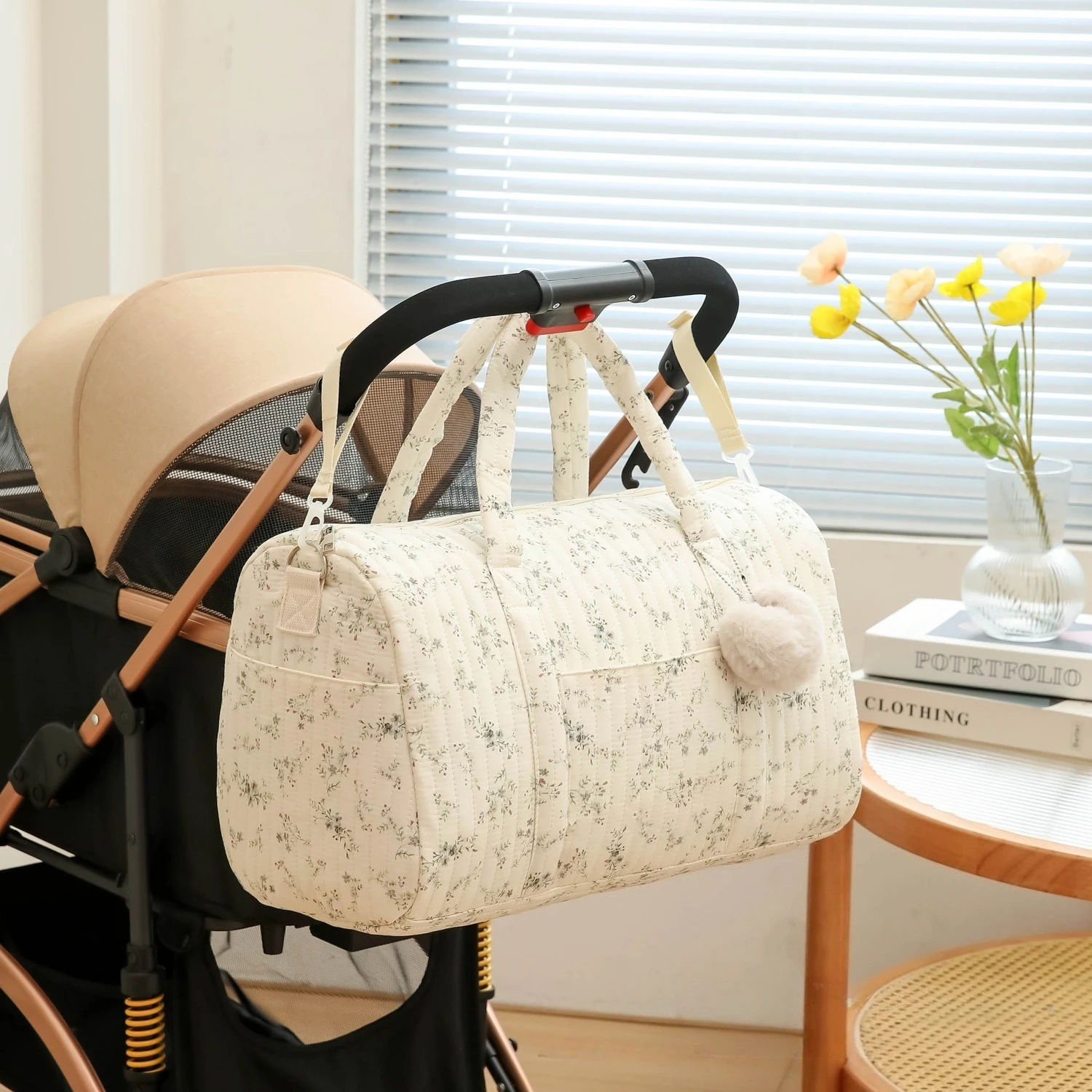 Embroidery Floral Mommy Bag La - đánh giá và giá Diaper Caddy Organizer