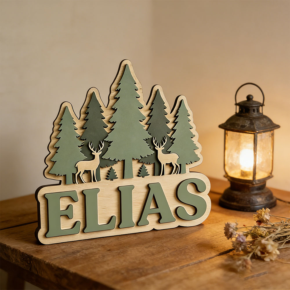 Custom Forest Elk Pine Tree Na - đánh giá và giá Baby Nursery Forest Theme