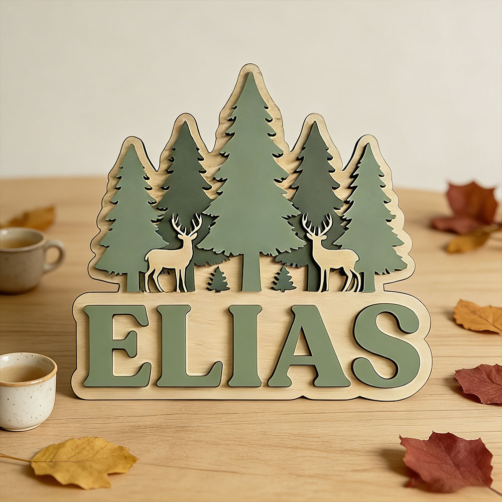 Custom Forest Elk Pine Tree Na - đánh giá và giá Baby Nursery Forest Theme