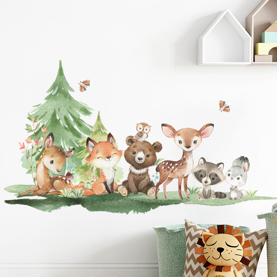 Forest Animals Theme Bear Deer - đánh giá và giá Baby Nursery Forest Theme