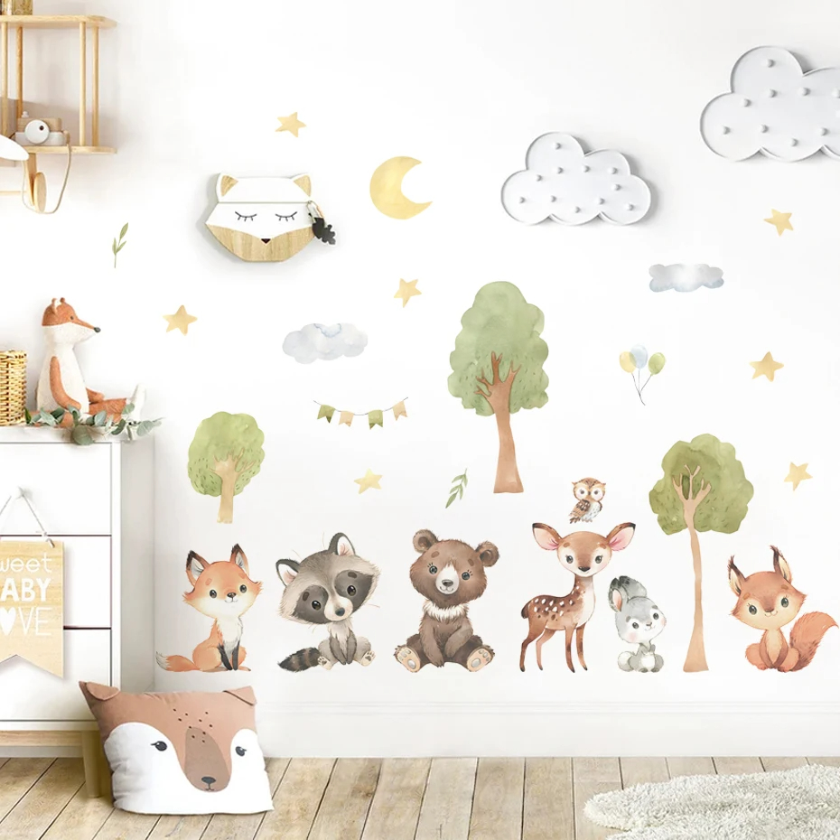 Forest Animals Theme Bear Deer - đánh giá và giá Baby Nursery Forest Theme
