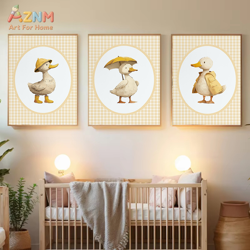 AZNM Cute Duck Canvas Wall Art - đánh giá và giá Baby Nursery Yellow Walls