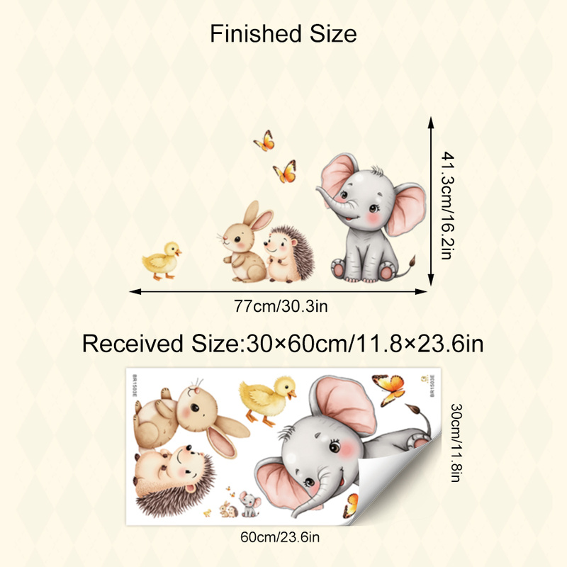 Cartoon Animal Wall Sticker -  - đánh giá và giá Baby Nursery Room