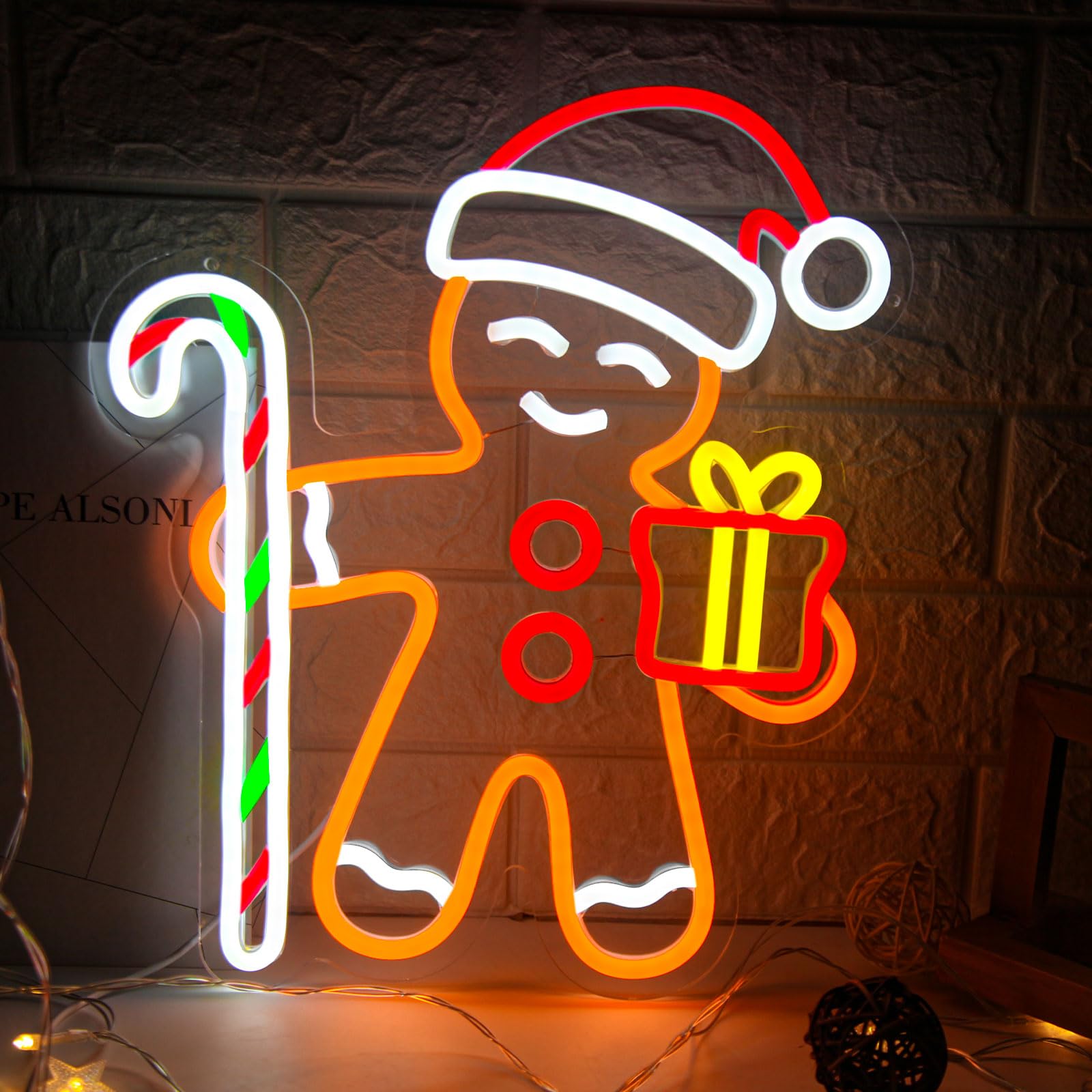 Gingerbread Man LED Neon Sign  - đánh giá và giá Baby Nursery Wall Lights