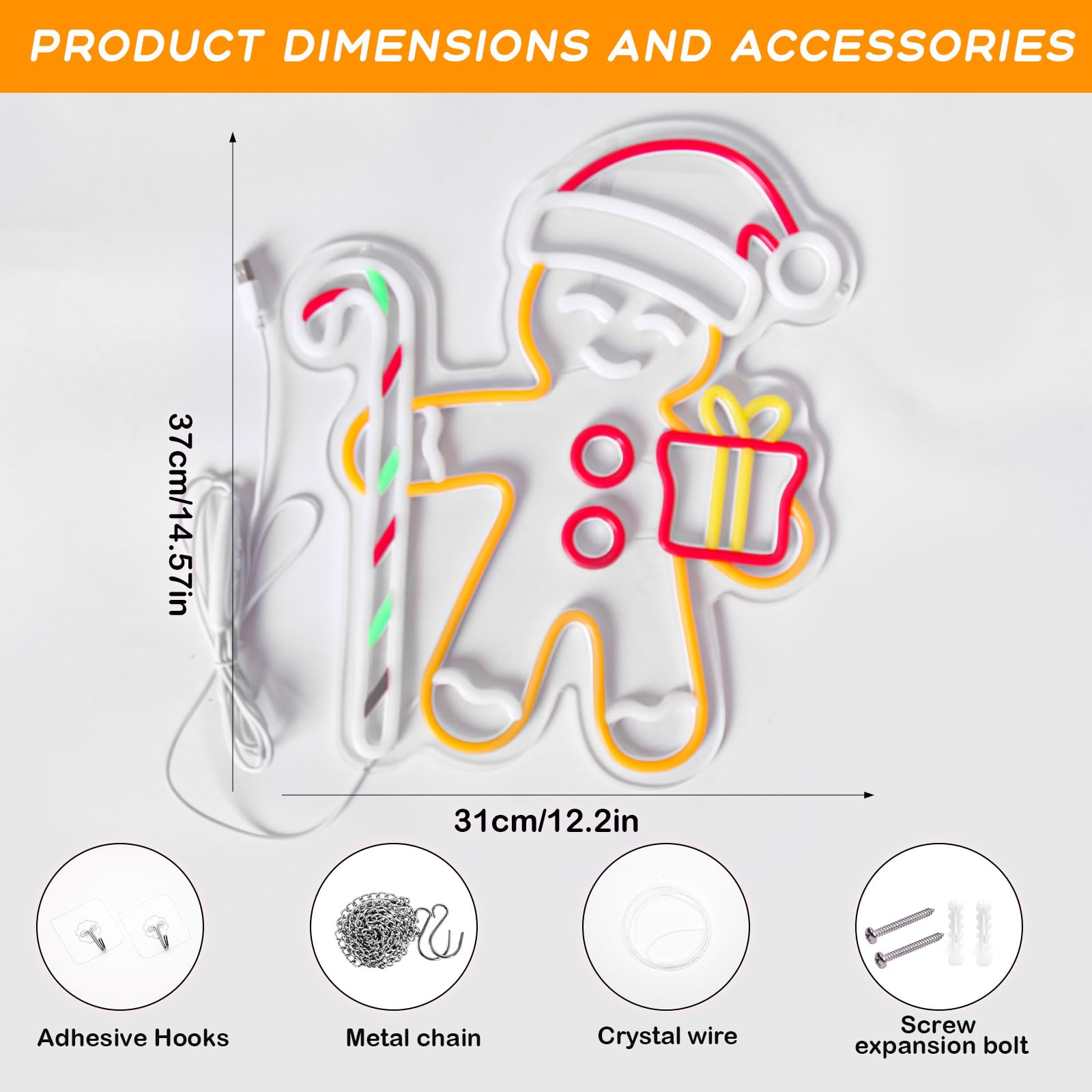 Gingerbread Man LED Neon Sign  - đánh giá và giá Baby Nursery Wall Lights