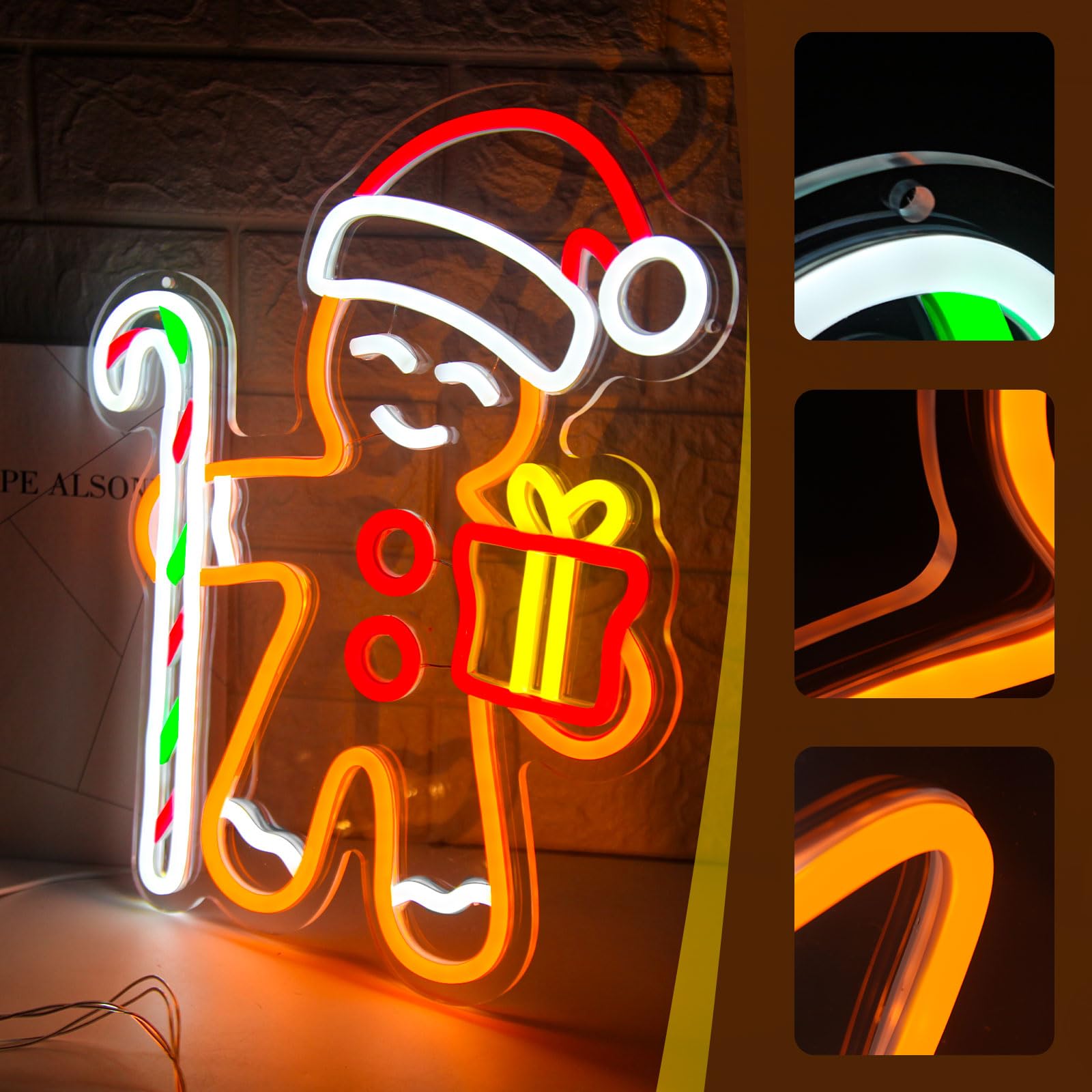 Gingerbread Man LED Neon Sign  - đánh giá và giá Baby Nursery Wall Lights
