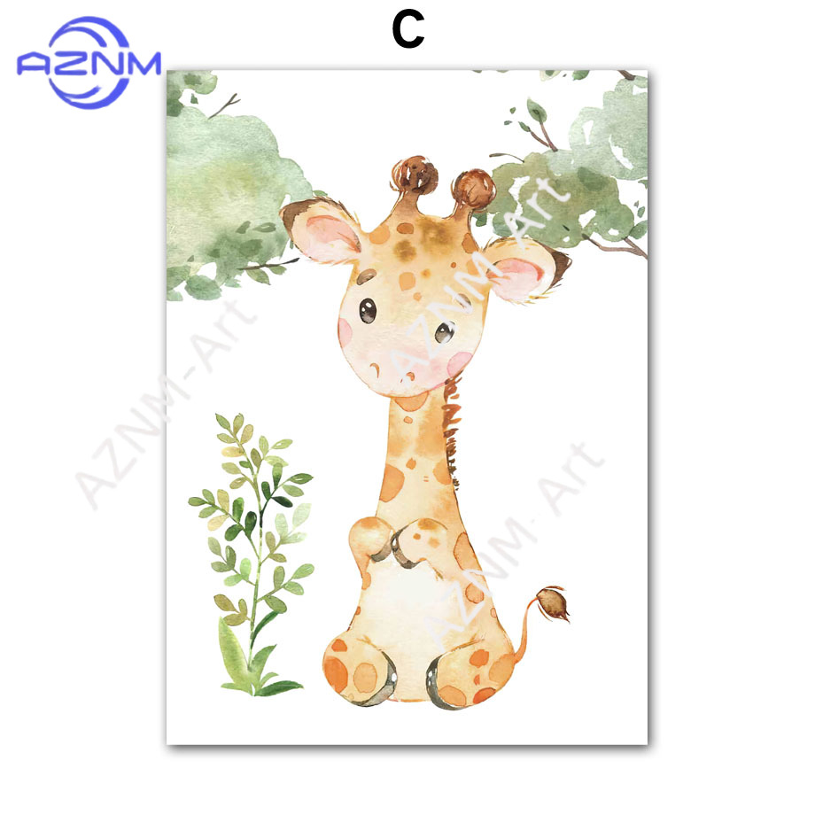 1/6pcs Watercolor Animal Nurse - đánh giá và giá Baby Nursery Room