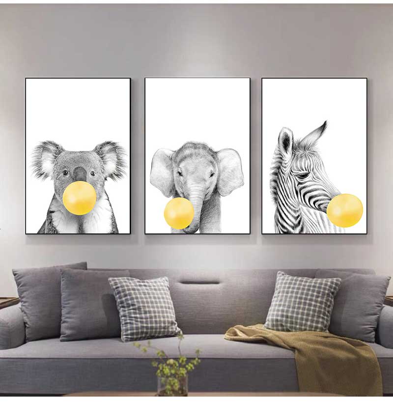 1pc frameless Canvas Painting  - đánh giá và giá Baby Nursery Yellow Walls