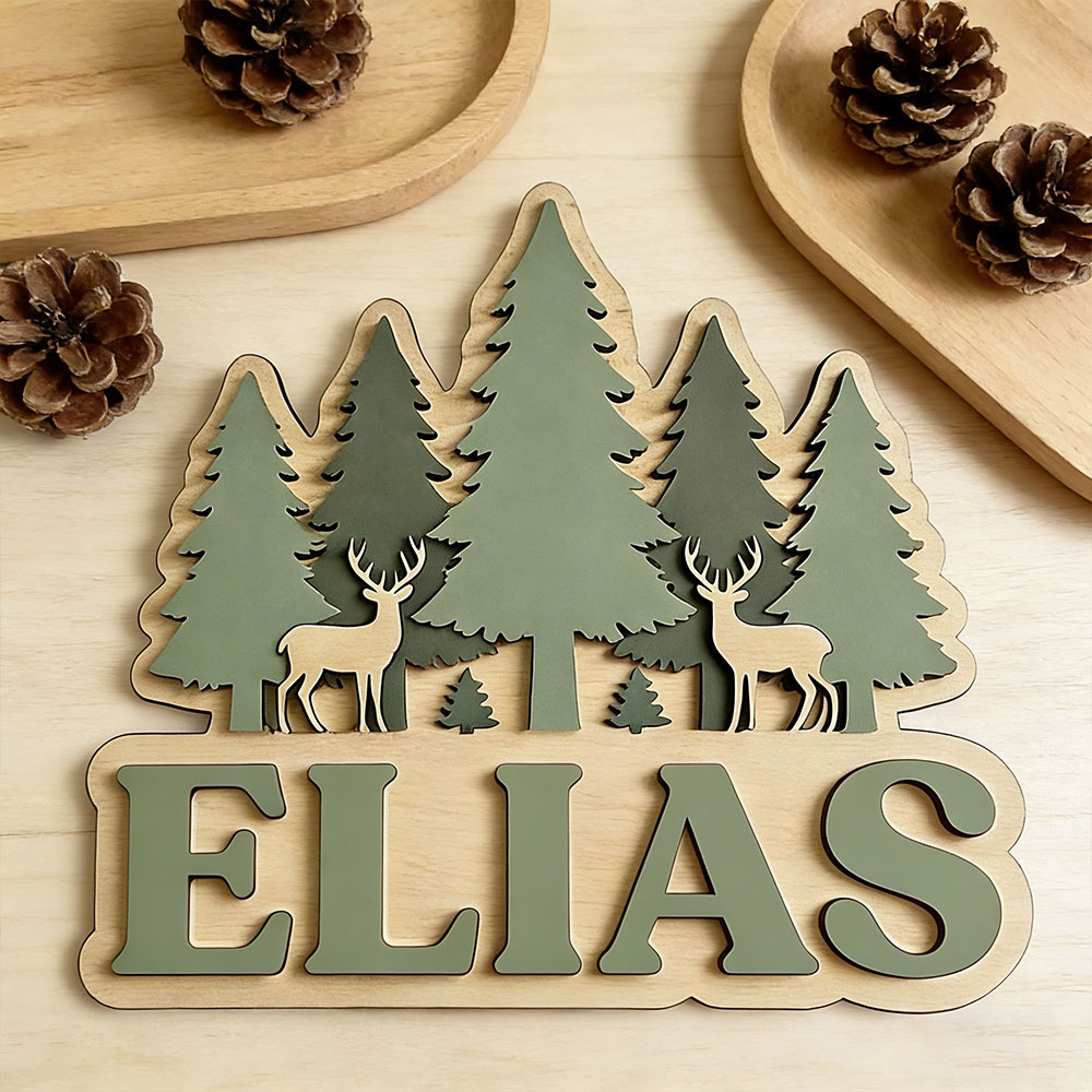 Forest Deer Pine Tree Themed C - đánh giá và giá Baby Nursery Forest Theme