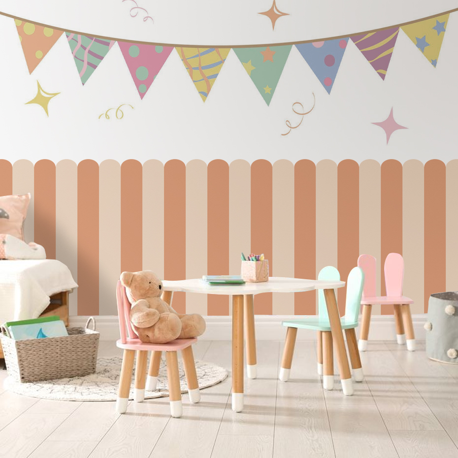 Multicolor Vertical Striped Ar - đánh giá và giá Baby Nursery Room